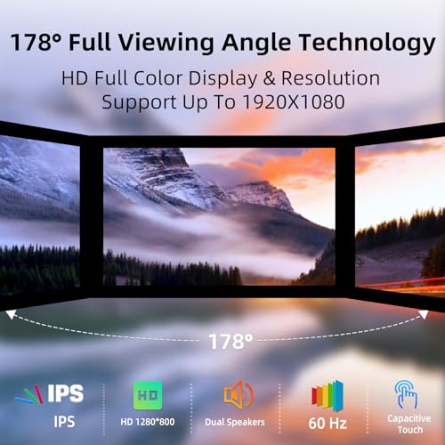Image of 10.1inch Touchscreen Monitor, 1280x800 Dual-Speaker HDMI VGA Portable Monitor for PC /Laptop /Raspberry Pi /Banana Pi /Game Console