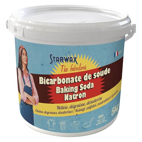 STARWAX THE FABULOUS - Bicarbonato sódico doméstico - 5 kg - Limpia, desengrasa y desodoriza - Da brillo a todas las superficies del hogar - 100% de origen natural