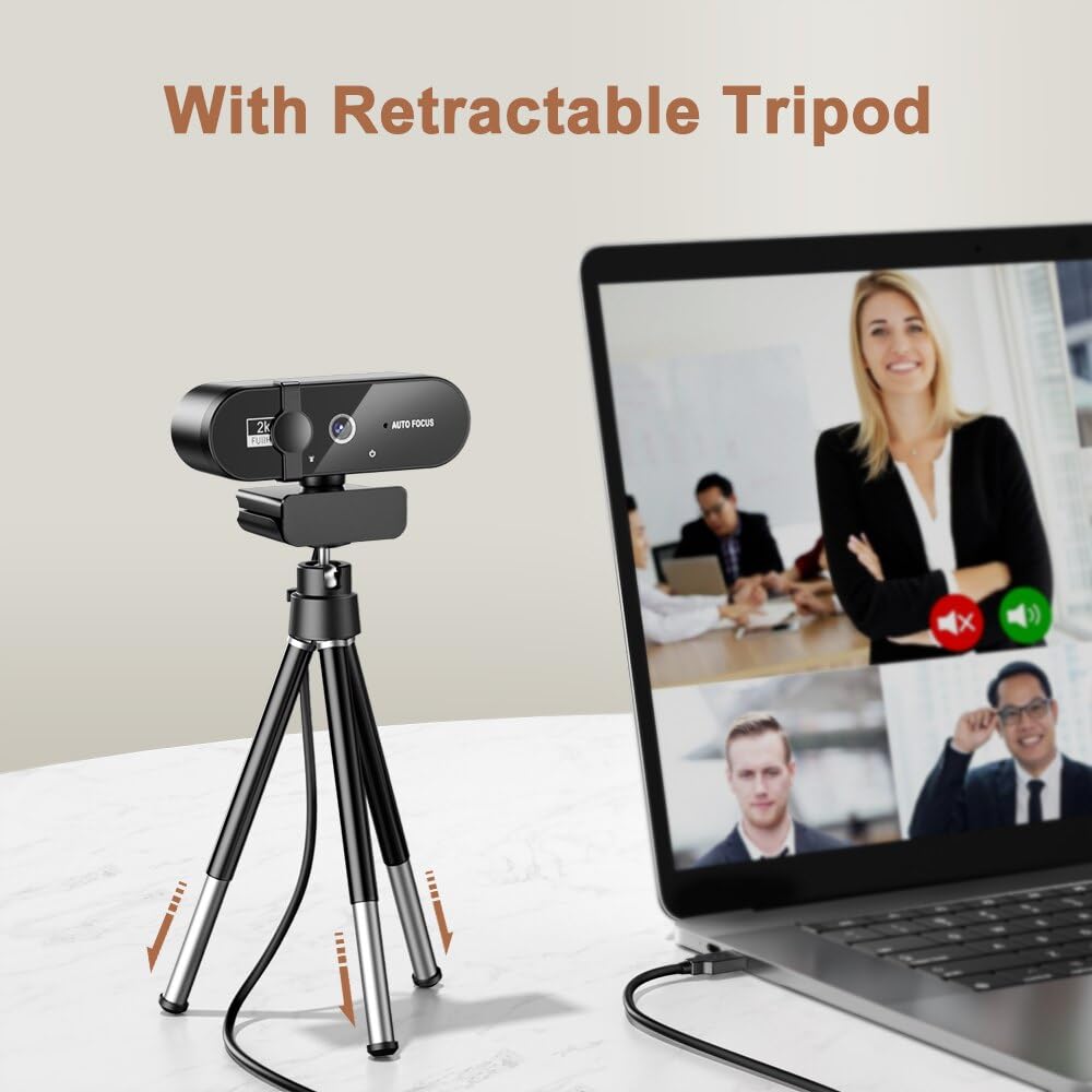 4K Webcam 1080P Mini Camera 2K Full HD with Microphone 30fps USB Web Cam for Auto PC Laptop Video Shooting(2K set)