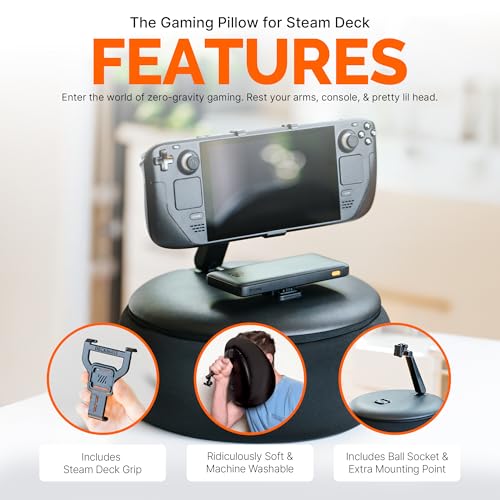 Image of Mechanism Gaming Pillow for Steam Deck OLED & LCD | Experience Zero Gravity Gaming with Our LCD & OLED Steam Deck Accessories | Ridiculously Soft Machine Washable Pillow for Gamers (Steamdeck Grip)