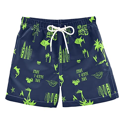 Boys Swim Trunks Summer Drawstring Toddler Swim Board Shorts Quick Dry Little Boys Bathing Suit Beach Hawaii Vacation 2T-16, Summer Pattern Designpalm Tree, 10-12 Years