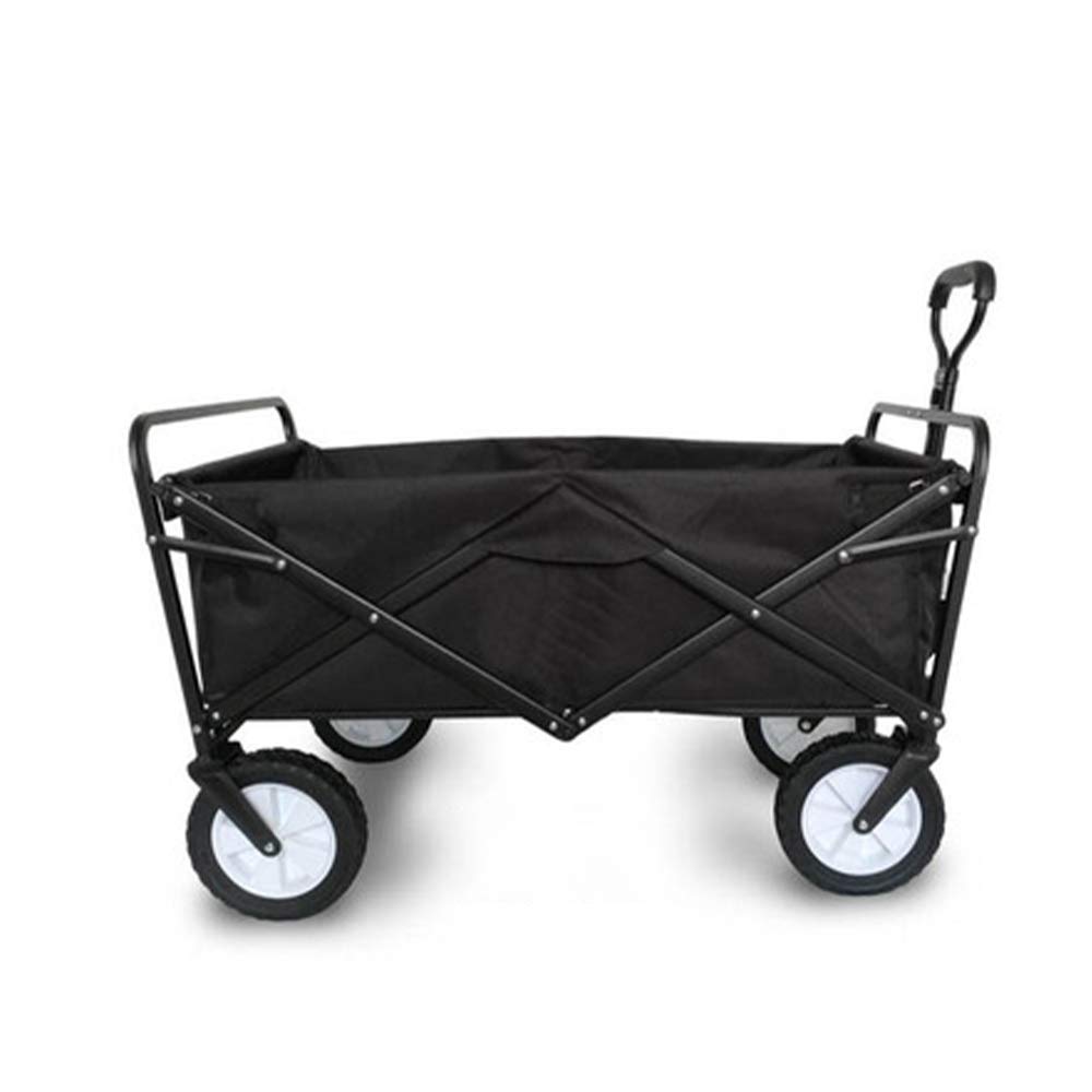 CHUNSHENN Makeup Cart Collapsible Folding Wagon Cart Green Garden Portable Heavy Camping or Festival Gear from Car to Site For Shopping, Beach, Lawn, Sports,Black