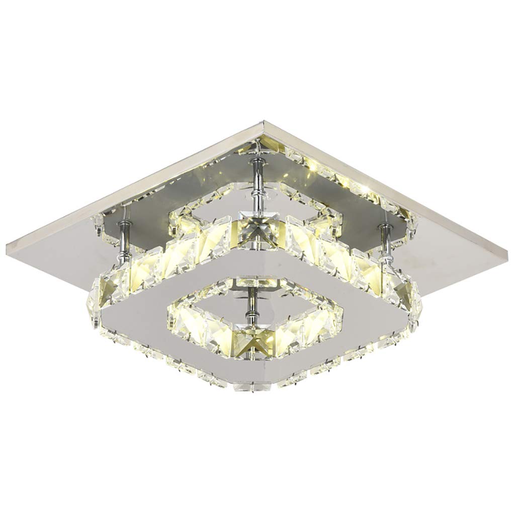 JXILYLED Ceiling Lamp Crystal Lamp Stainless Steel Mirror Ceiling Lamp 12W Living Room, Bedroom Modern Crystal Chandelier Recessed Lighting