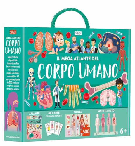 Il mega atlante del corpo umano. Ediz. a colori. Con modellino 3D. Con puzzle. Con 40 Carte