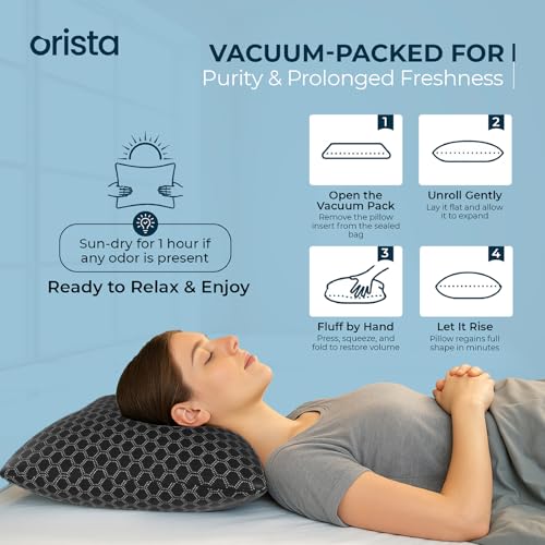 Image of Orista Premium Microfiber Pillow Pack of 4 | 16 inch x 24 inch| Soft, Fluffy, Supportive Sleeping Bed Pillow | Ideal for Back, Side & Stomach Sleepers | Premium Black Cover