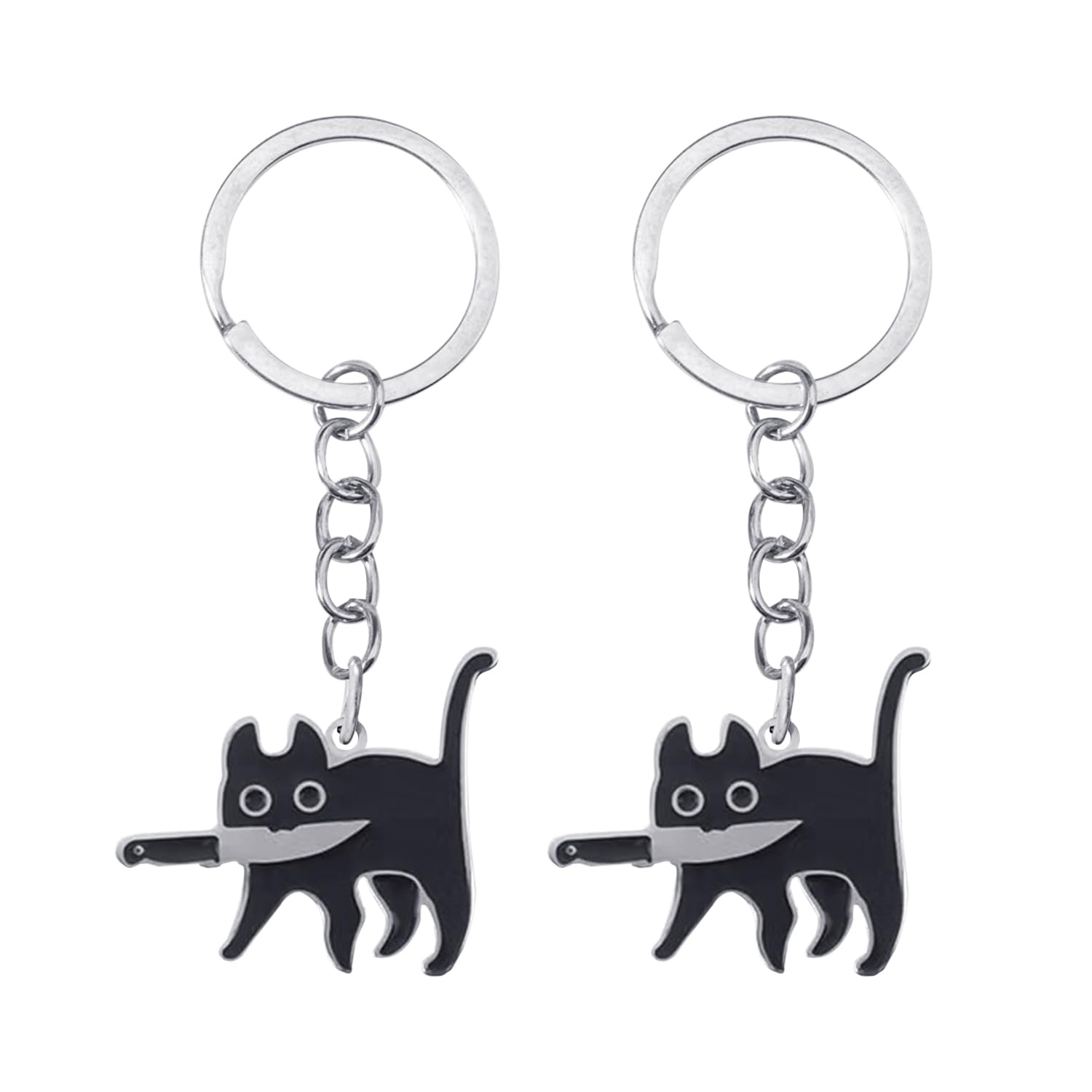 Llaveros De Gato De 2 Piezas, Llaveros Creativos, Llaveros Divertidos, Llaveros De Dibujos Animados De Moda, Llaveros Decorativos