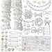 54PCS Junk Socks Charms Kit, Shoe Charms for Sneakers Girls,Silver Brooches and Pins for Women, Pearl and Rhinestone Sock Charm with Safety Pins, DIY Accessories for Decorating and Personalizing Socks