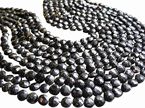 Spinelle noir de qualité supérieure en perles de 6mm facettées pour joaillerie