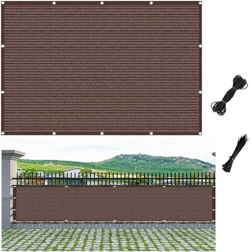 Rivestimento per balcone, 45 x 85 cm, protezione da vento e sole, opaco e traspirante, robusto, con occhielli, copertura per balcone, giardino, colore marrone