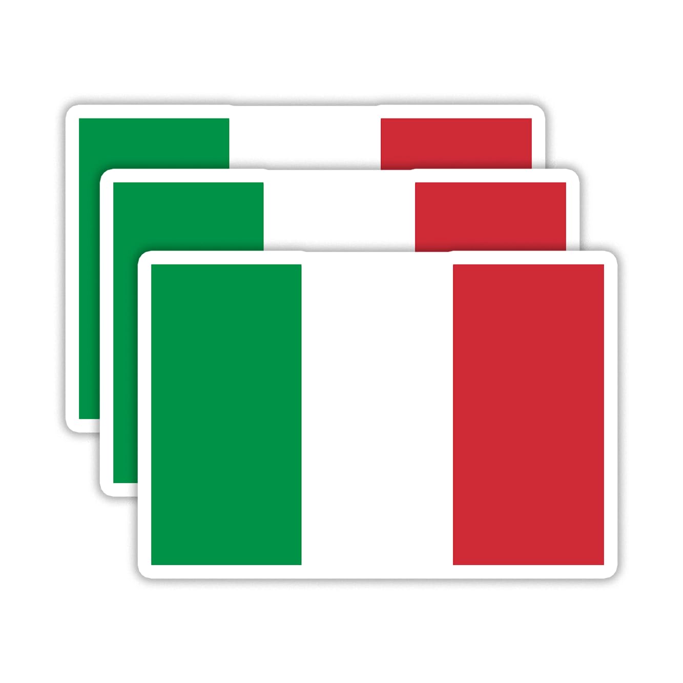 (3PCS) Italy Flag stickers, Countries Flag Stickers - Waterproof Vinyl Decals For Laptops, Tumblers, Water Bottles, Books, Scrapbooks, Size 3 x 2.1