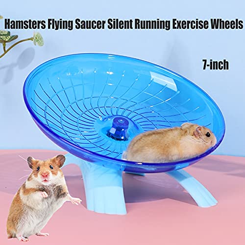 Hamiledyi Hamsters Flying Saucer Silent Running Exercise Wheels 10 Pcs Wooden Rainbow Gerbil House With Seesaw Small Animal Chew Toys For Teeth Care Molar Grass Cake Sweet Bamboo Snacks For Dwarf Mice #TOP2