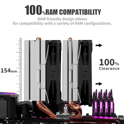 upHere CPU Air Cooler with 6 Heat Pipes,Dual 120mm Fan CPU Cooler 1600rmp,CPU Air Cooler AMD AM5/AM4/AM3 Series,CPU Air Cooler compatible with Intel LGA 2011/2066(X79/X99)