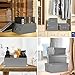SEEKIND Storage Box, Decorative Storage Bins with Lid,3 in 1 Set,Plastic,with Handles,Press-Stud Fastening,Moisture-Proof,Foldable for Space Saving Storage,for Clothes, Cosmetic,Blankets (Grey) …