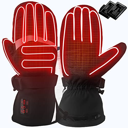 CHEWYNP Guantes Térmicos De Motocicleta para Hombres Y Mujeres, Batería Recargable 2200 mAh Guantes De Esquí Impermeables, Guantes De Invierno Cálidos para Pantalla Táctil para Patinar Nie