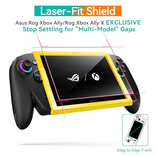 Image of ivoler Pack of 3 Tempered Glass for ROG Xbox Ally /ROG Xbox Ally X Handheld 2025, Easy Installation with Mounting Frame, Precise Alignment, 9H Hardness Screen Protector, HD Clear, Anti-Scratch