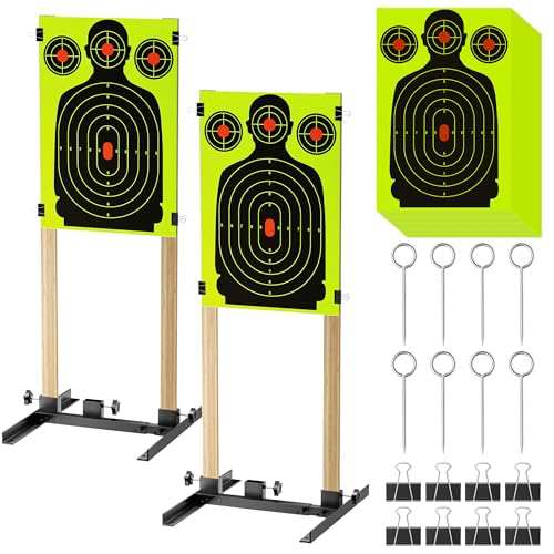 niffgaff Adjustable Shooting Target Stand – Heavy-Duty Metal Target Holder for Paper Targets, Adjustable from 10