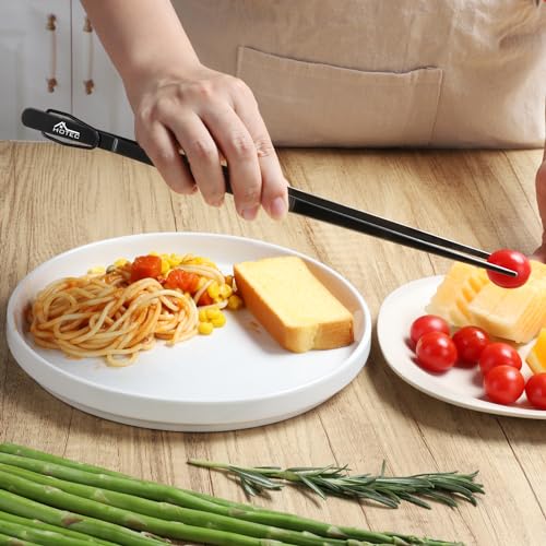 Hotec Edelstahl-Kochpinzette, professionelle Küchenzange zum Kochen, Grillen und Backen, extra lange Lebensmittelpinzette, Set von 2 - 30,5 cm, NZ-B02H 5