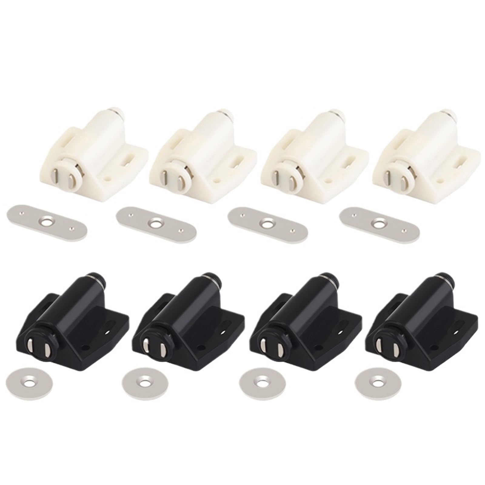 ZUXWUX Cabinet Push Latch Cabinet Catches Invisible Furniture Door Stopper Rebounder Cupboard Wardrobe Hardware(Mixed- 8PCS)