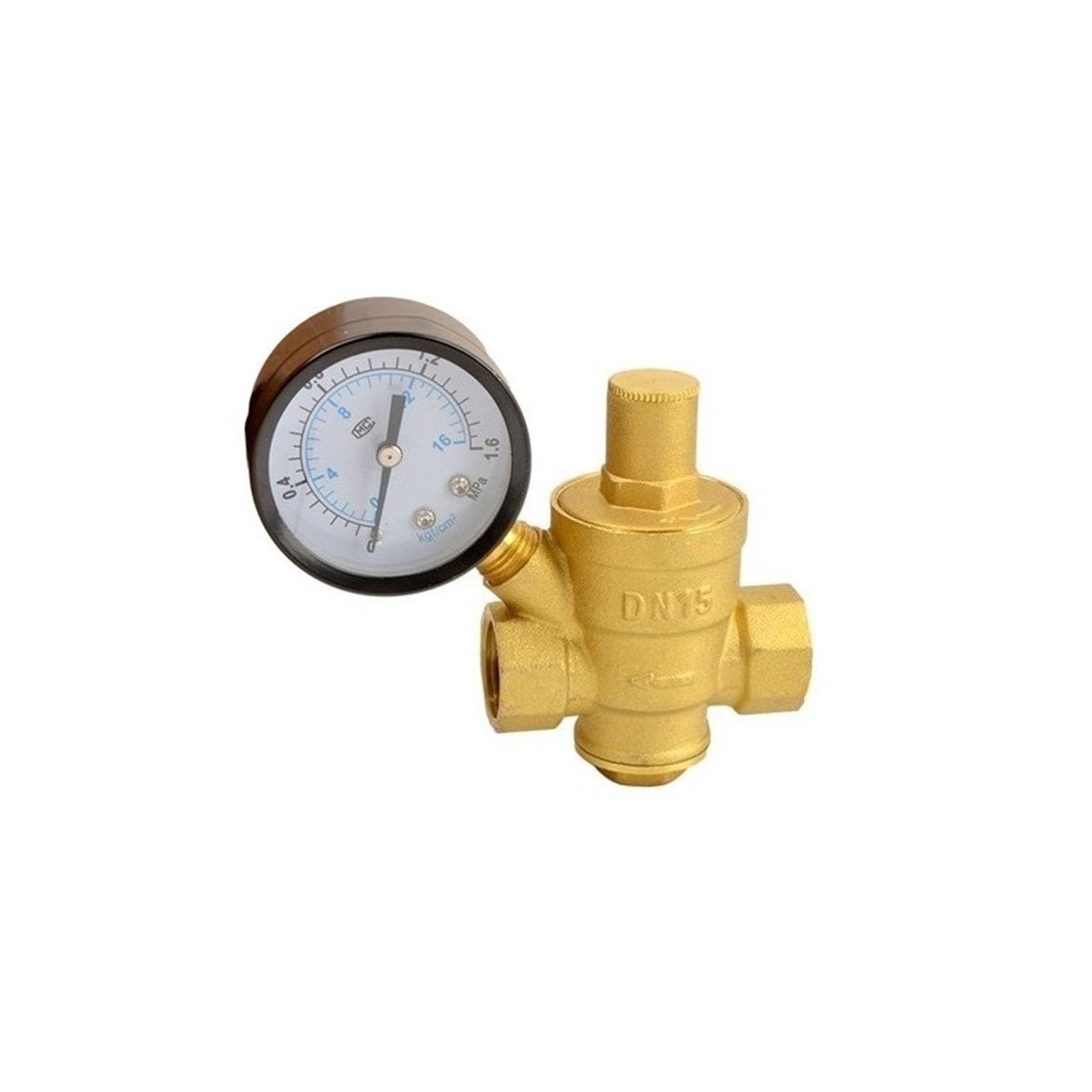 1 szt. Mosiądz regulowany zawór redukcyjny wody 1/2 "3/4" 1 "2" pogrubiony gwint żeński regulator ciśnienia z manometrem(1-1/4",Valve Without Gauge)