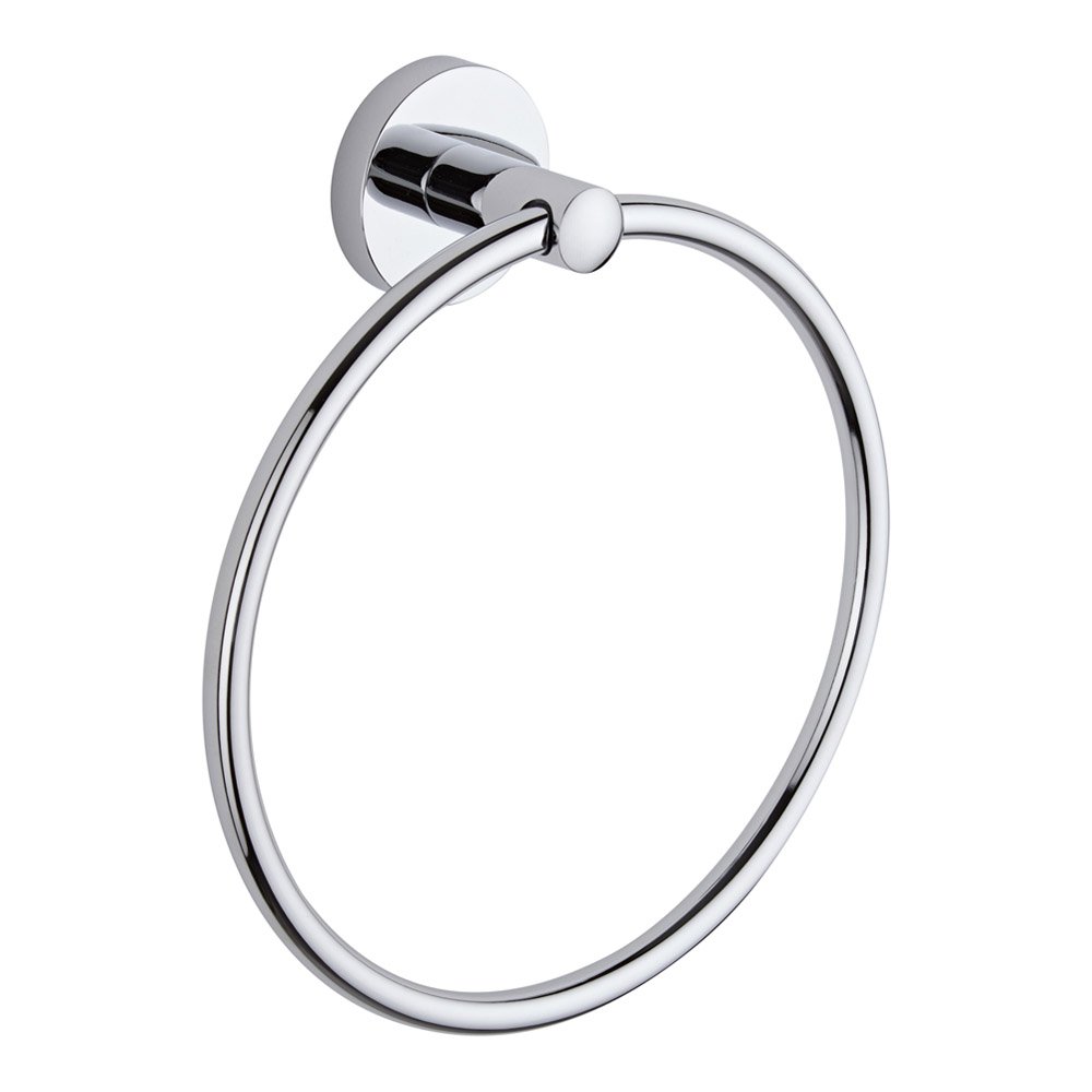 Milano Chrome Mirage Bathroom Wall Mounted Round Towel Ring Holder