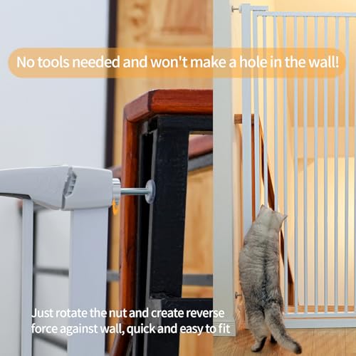 6 Stück Baby Safety Treppenschutzgitter,Verlängern Druckschrauben für Türschutzgitter & Haustier-Treppenschutzgitter,Treppenschutzgitter Verlängerung Gewindespindelstangen Schrauben KitM10x80mm(weiß