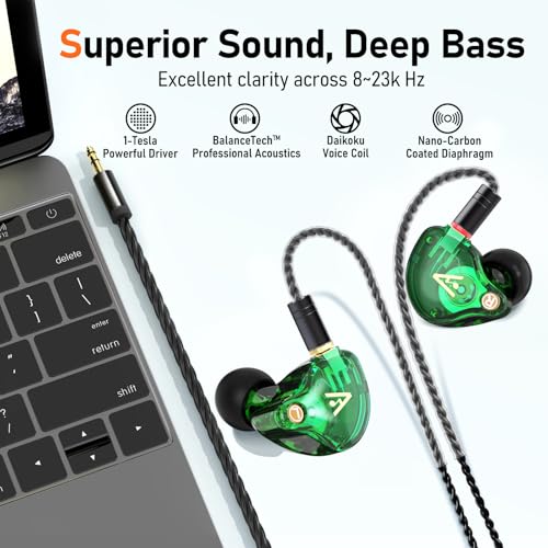 Image of Audiovance Vibes 202 HiFi Wired Earbuds, IEM in-Ear Monitor Headphones