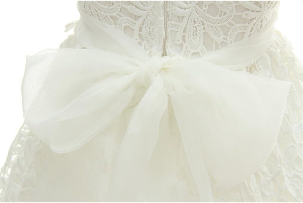 Baby Girls Floral Lace Cap Sleeve Christening Gown Baptism Dress Formal Dress