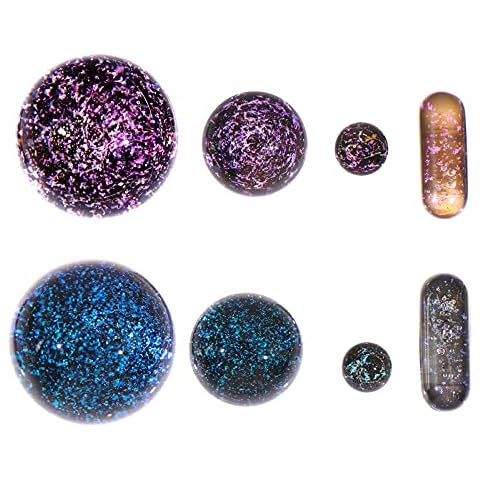 Droutti 8 Pieces Terp Slurper Pearl Set Colorful Marble Slurper Pearl 22mm 14mm 6mm Terp Pearls Slurper Dichro Marble Pearl Borosilicate Glass Marbles Pearl Cover