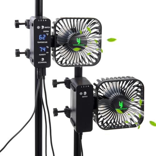YUANWEITECH 2-Pack 4” Fixed Clip Fan, 4 Speed Control, USB Desktop Fan, for Hydroponic Plants, Office Dorm, circulation and cooling. by YUANWEITECH - Used condition - US$34.75