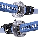 siwode Handmade Full Tang Sharp Katana, Alloy Square Double Samurai Tsuba Japanese Ninja Samurai Sword (High Carbon Steel 1060) 40-Inch