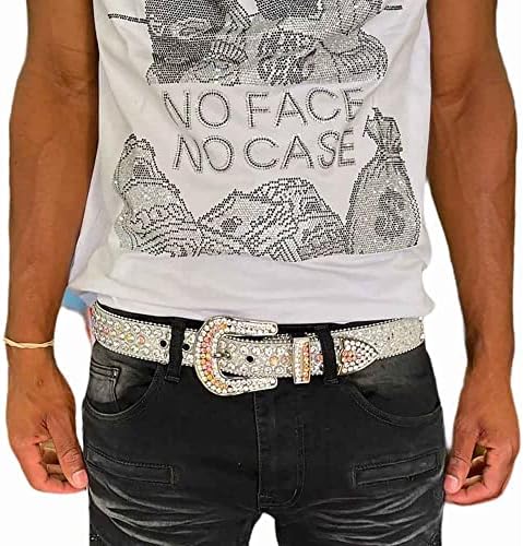 Amazon | Vxrxal メンズ ラインストーンベルト ウエスタン