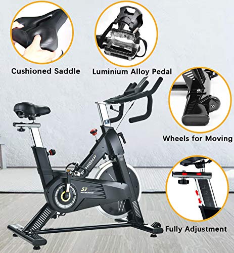 PYHIGH Indoor Cycling Bike-48lbs Flywheel Belt Drive Stationary Bicycle Exercise Bikes with LCD Monitor for Home Cardio Workout Bike Training- Black (Black) - Home Fitness Guru PYHIGH Indoor Cycling Bike-48lbs Flywheel Belt Drive Stationary Bicycle Exercise Bikes with LCD Monitor for Home Cardio Workout Bike Training- Black (Black) - Image 6