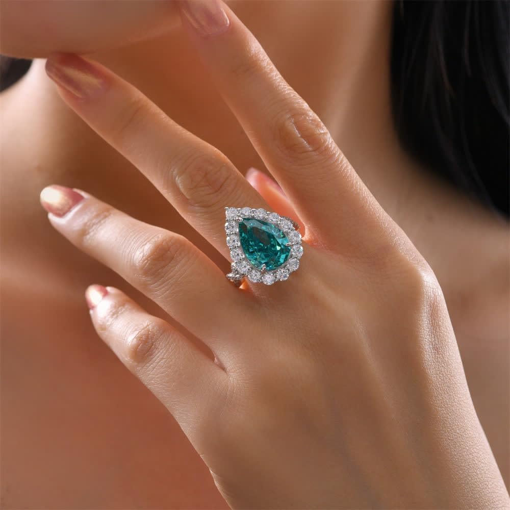 s925 silver 5ct egg-shaped 12 * 15 high carbon diamond ring for women luxury full diamond ring
