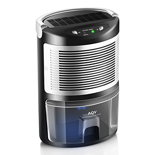 AQV Luftentfeuchter Mini Elektronischer Entfeuchter (1000ml in 24h, Raumgröße ca. 50m³), Schwarz