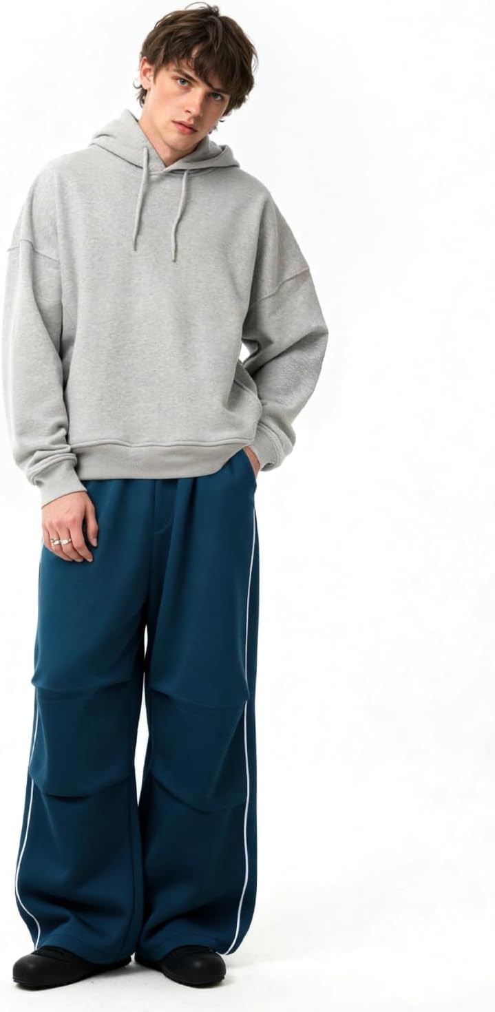 GINGTTO Mens Baggy Sweatpants Wide Leg Track Pants Open Bottom Loose Fit - Image 7