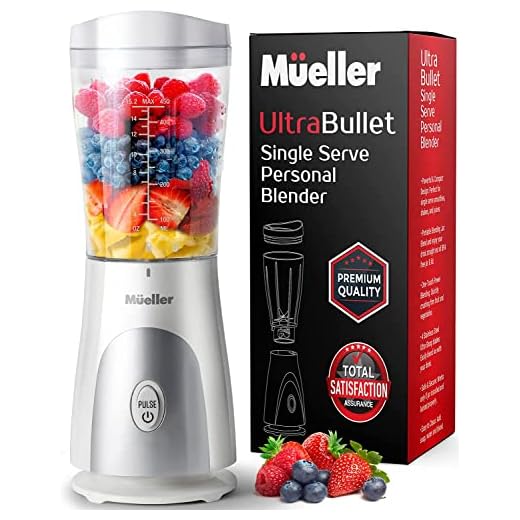 Mueller Ultra Bullet Personal Blender for Shakes and Smoothies with 15 Oz Travel Cup and Lid, Juices, Baby Food, Heavy-Duty Portable Blender & Food Processor, White