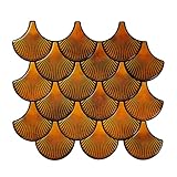 Mosaicowall Peel and Stick Backsplash self Adhesive Tile,3D Wall PU Gel Vinyl Tiles for Home Decor, Living Room Stick on Kitchen Bathroom Backsplash (Set of 10 Tiles) (Yam Orange)