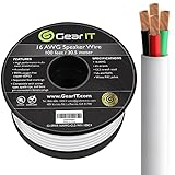 GearIT Pro Series 16 Gauge 4-Conductor Speaker Wire (100 Feet / 30 Meters) 16 AWG OFC (99.9% Oxygen Free Copper) Speaker Wire CL2 Rated for in-Wall Speaker Cable, White