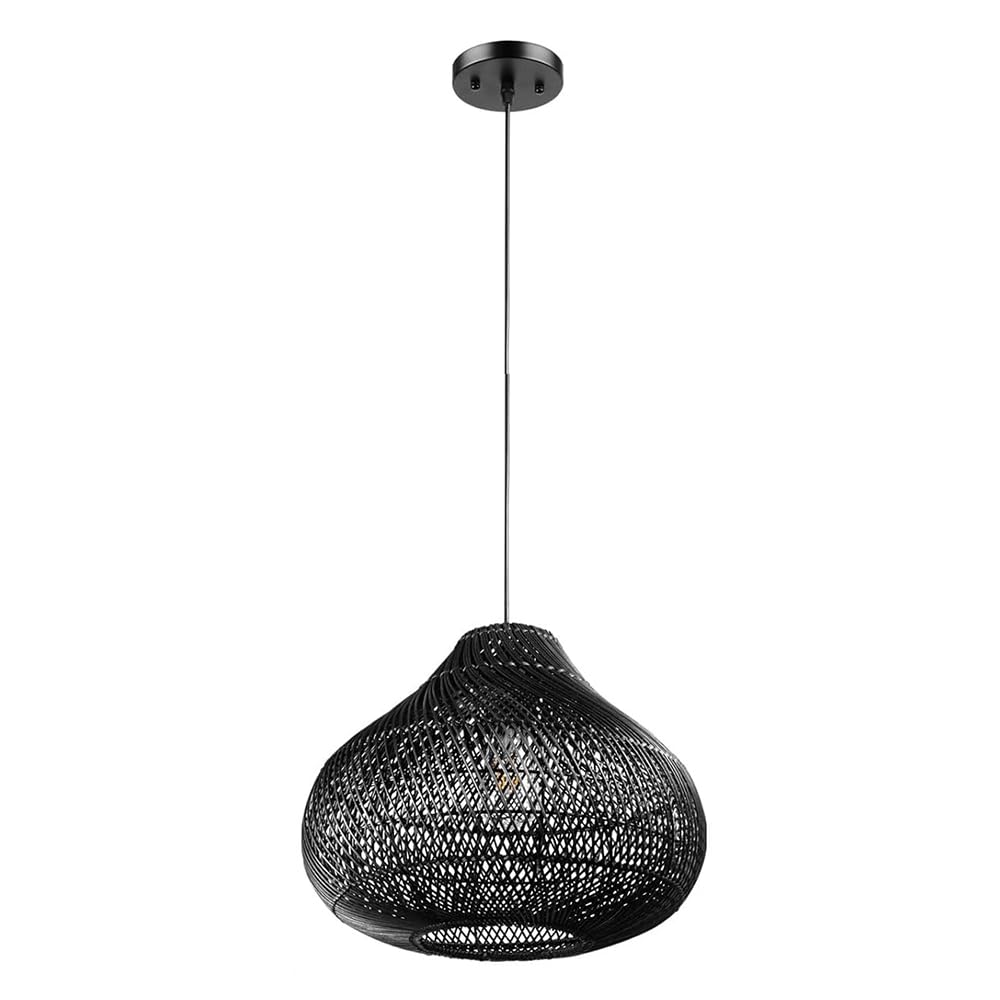 CJSLXGBL Rattan Farmhouse Chandelier Light Fixtures, Boho Large Pendant Light,Hand Woven Chandeliers,Rustic Chandeliers Hanging Light Fixtures,for Kitchen Island,Dining