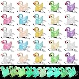 Luinabio 30 Pcs Mini Glow in the Dark Hair Clips Rave Hair Clips for Women Carnival Music Festival Holiday Party Supplies (Duck)