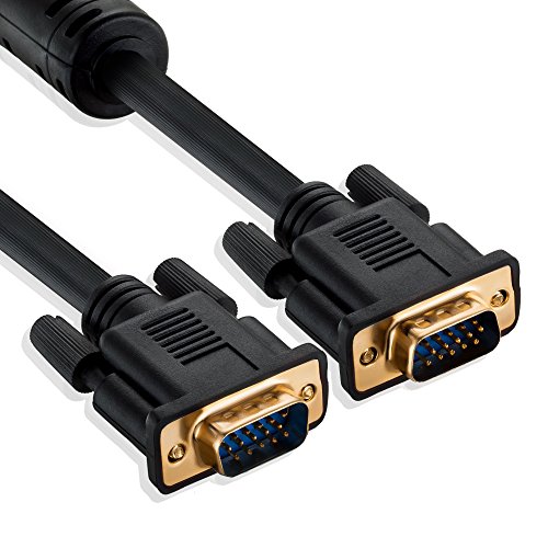 VGA Cable 50ft,LiuTian VGA/SVGA HD15 Male to Male Video Coaxial Monitor Cable with Ferrite Cores Compatible for Projectors, HDTVs, Displays