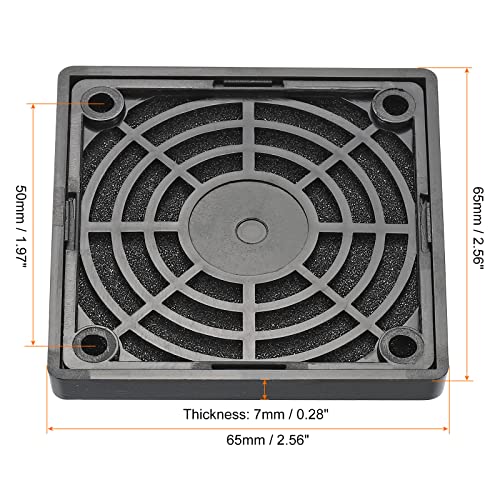 PATIKIL 60mm Cooling Fan Filter with Screw, 2 Pack ABS Ventilator Grill Protector Guard for Fan Protective Cover DIY Black - Image 2