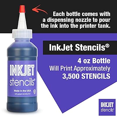 Ink Jet Refill Stencil Ink Compatible for Stencils Printer Ink (Violet, 4-Oz Bottle)