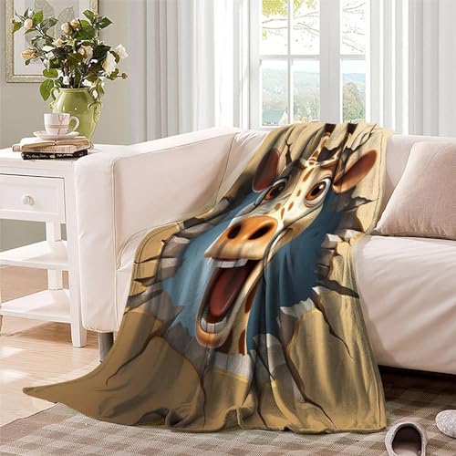 Couverture en flanelle imprimé 3D animaux jeté de lit microfibre chaude - 4