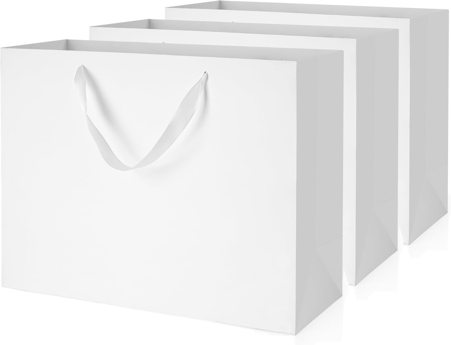 Argivean White Gift Bags With Handles: 3pcs Extar Large Gift Bags Bulk 16x6x12 Inch For Wedding Party Birthday Business