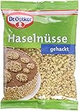 Dr. Oetker Haselnüsse gehackt, 100 g Beutel, geröstete und zerkleinerte Haselnüsse, zum Backen und Dekorieren von Kuchen, Torten & Desserts, verzehrfertig, vegan