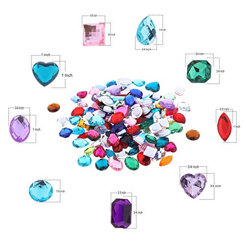 RICHNESS 110pcs Self Adhesive Craft Jewels Jumbo Bling Crystal Gem Stickers Assorted Shapes Colors Rhinestone Stickers for Arts & Crafts Projects - Thumbnail 3
