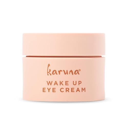Karuna - Crema de ojos Wake Up con cereza de café y tres péptidos, crema de ojos con cafeína, abrillantador debajo de los ojos, suero