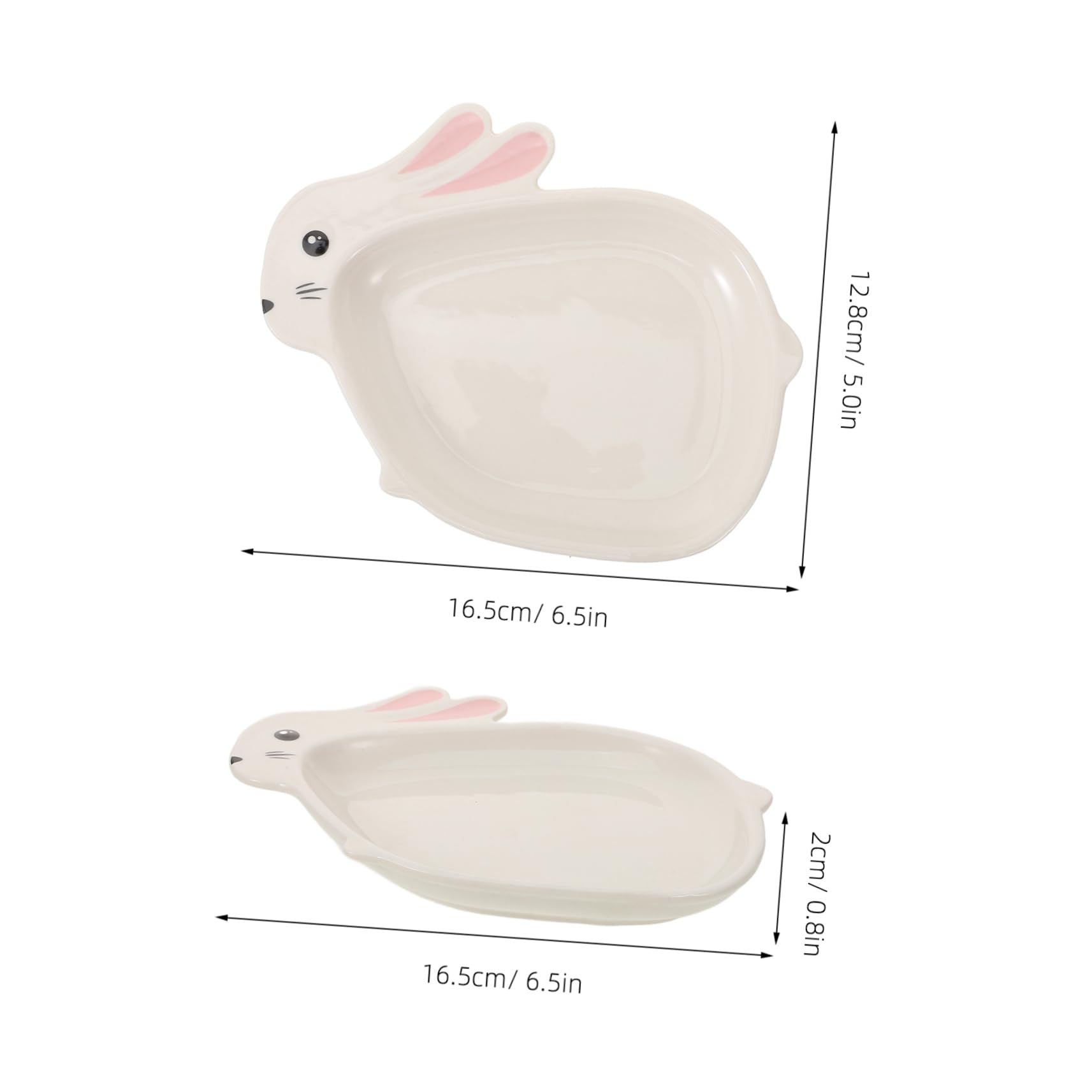 BRIGHTFUFU Cute Bunny Ceramic Dessert Plate Adorable Fruit Holder Food Display Tray for Weddings Parties Easter Celebrations Easy to Clean Design