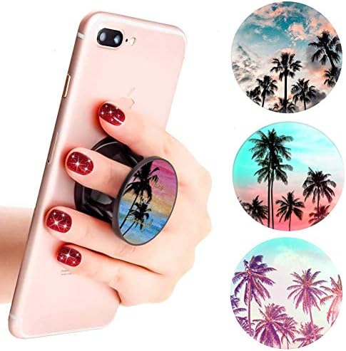 4 Pack Foldable Expanding Cell Phone Finger Stand Holder Compatible with All Smartphones and Tablets Palm Tree